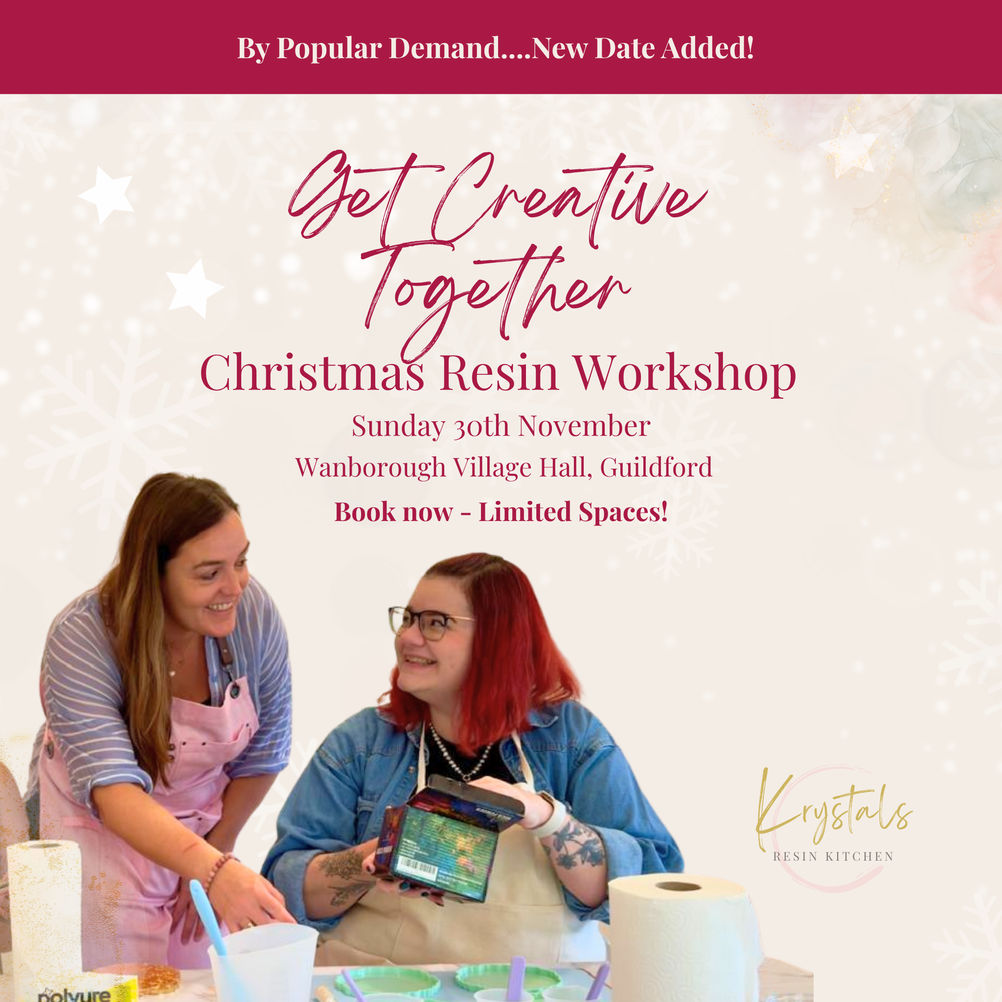 Festive Resin Workshop — Make Coasters, Baubles & Rudolph Decoration 30th November