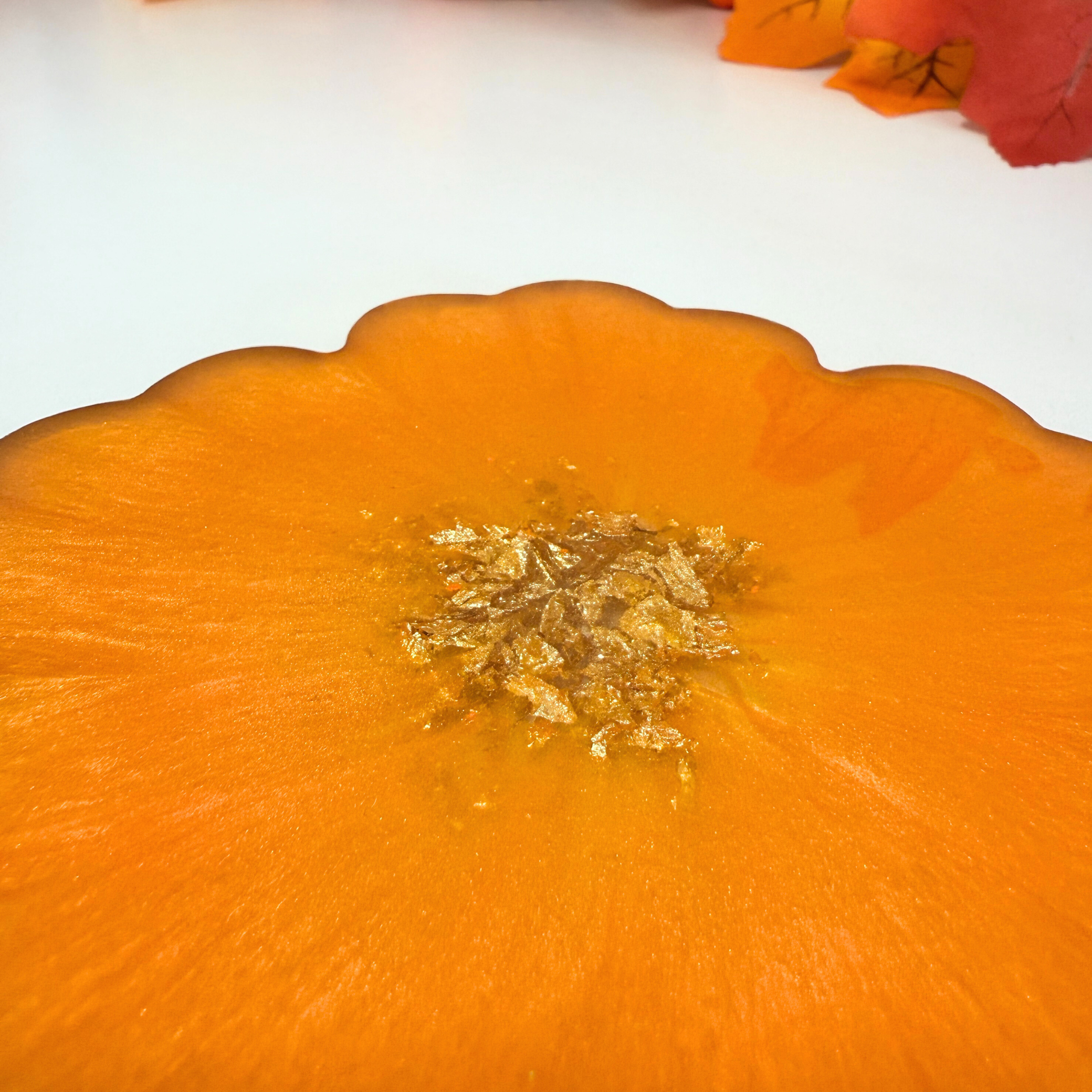 Cosy Autumn Blooms – Handmade Resin Coasters with Gold Edge