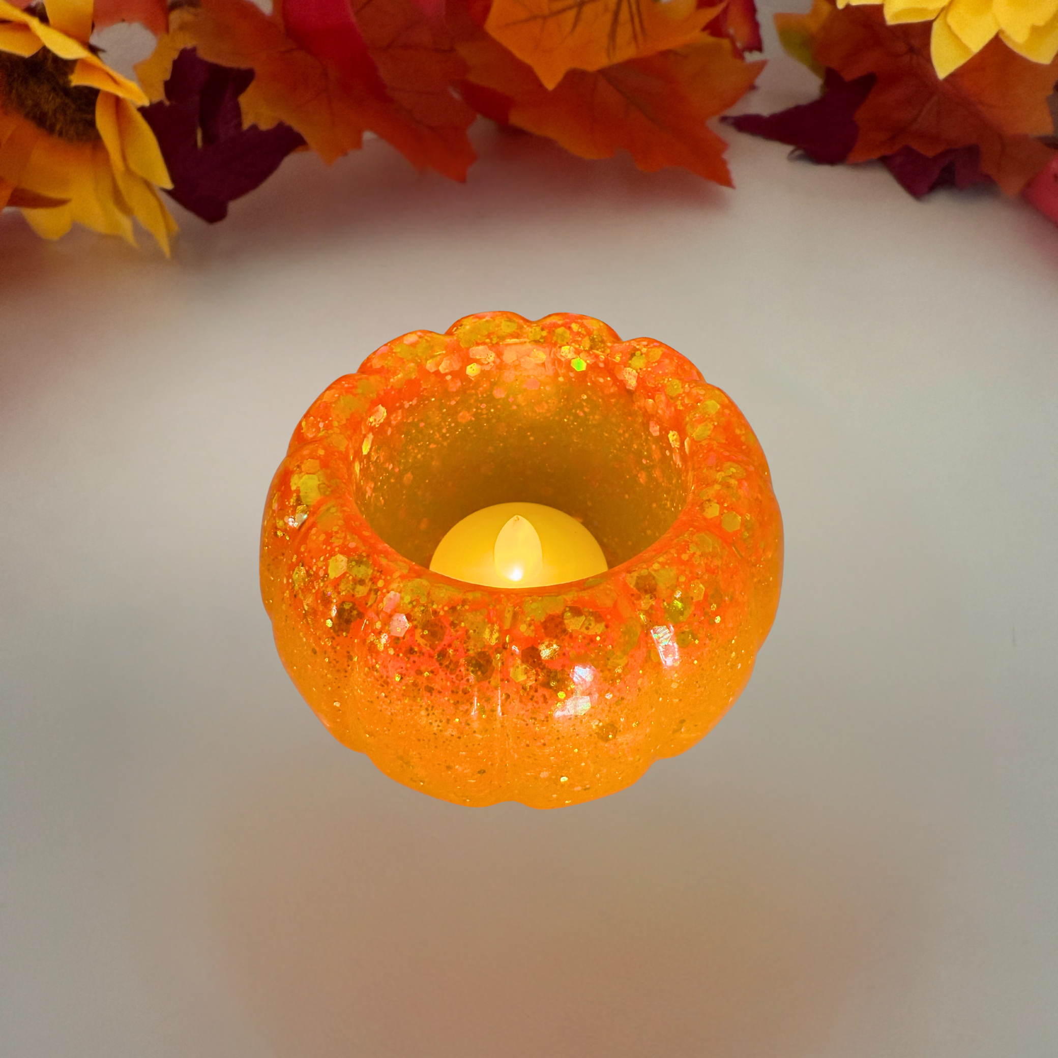 Sparkling Pumpkin Pot - Tealight & Treat Holder