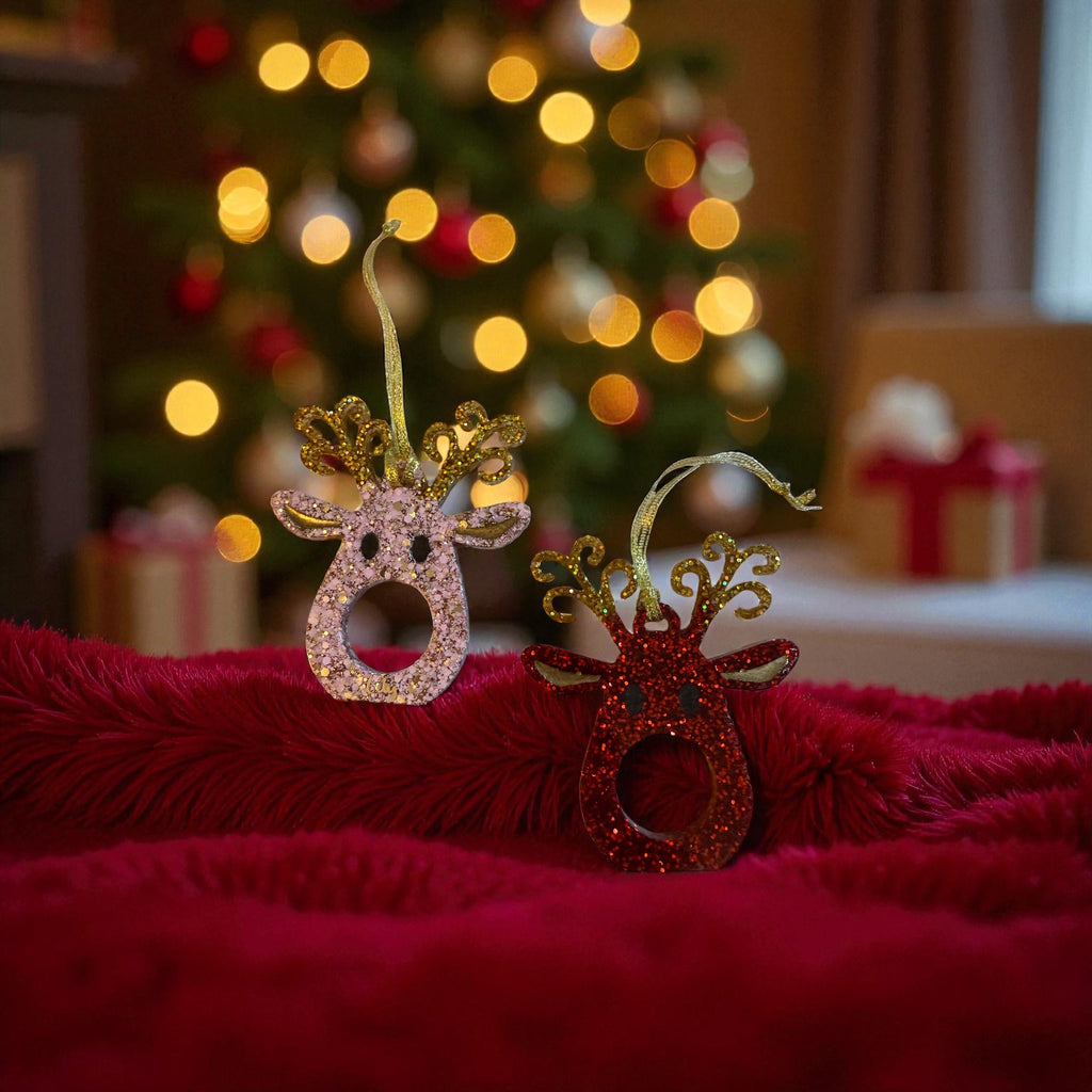 ✨ Mr & Mrs Reindeer Chocolate Holders – Customisable Resin Christmas Ornaments