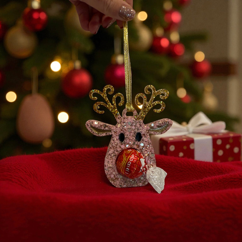✨ Mr & Mrs Reindeer Chocolate Holders – Customisable Resin Christmas Ornaments